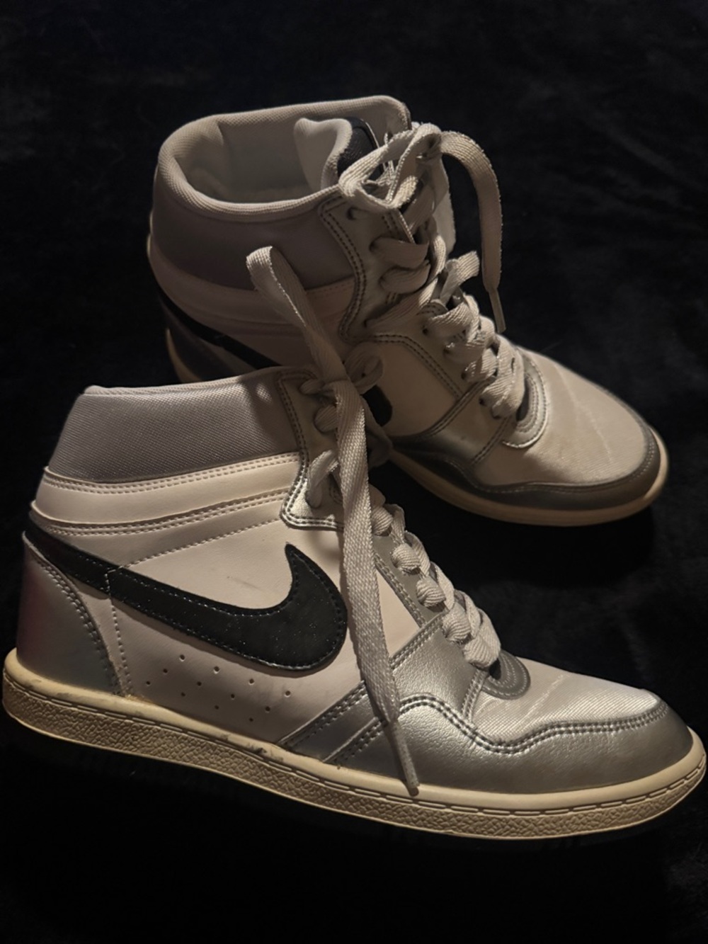 Nike Women's White and Black High-Top Sneakers - Picture 2 of 5
